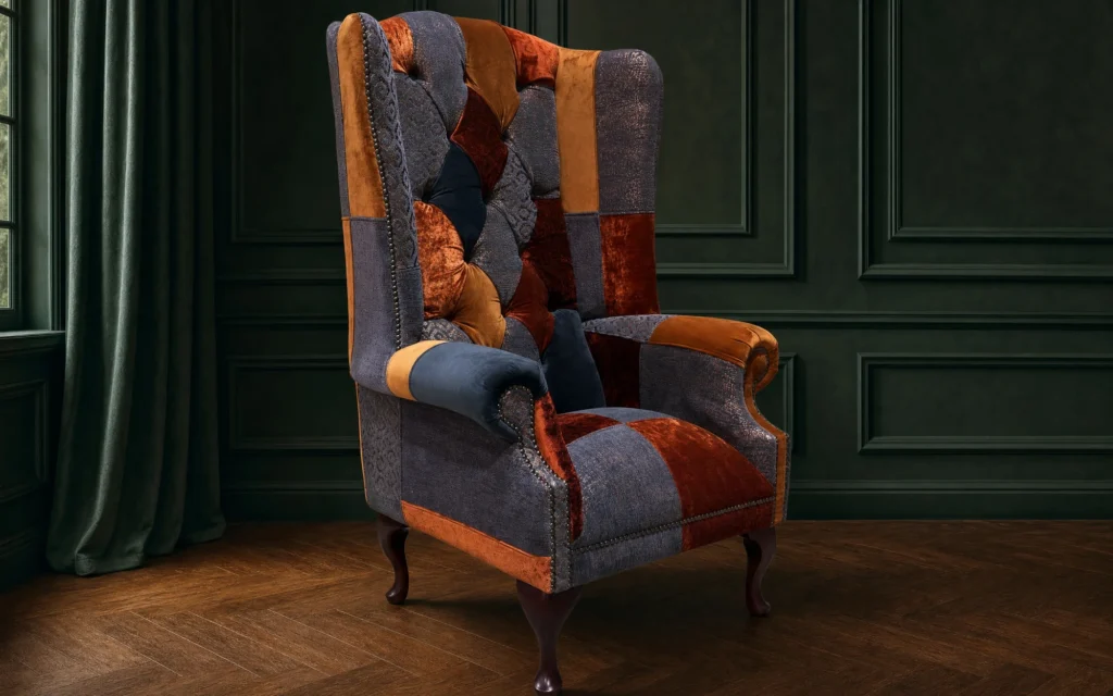 Camborne Patchwork Chesterfield Wing Chair