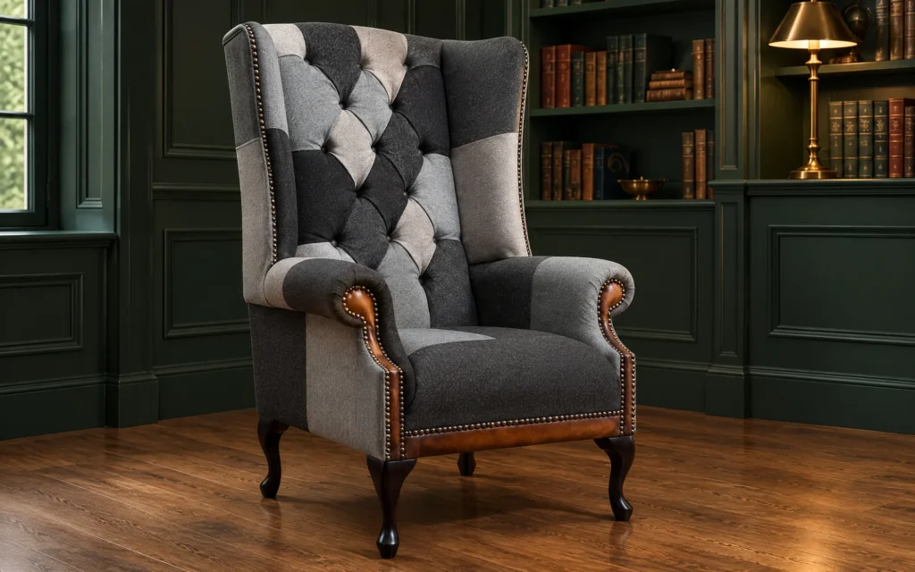 Camden Patchwork Chesterfield Wing Chair