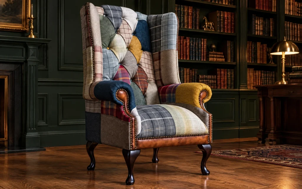 Cotswold Patchwork Chesterfield Wing Chair
