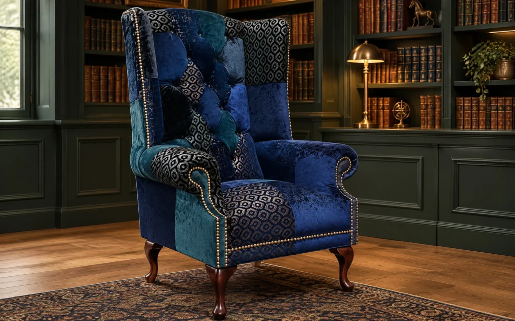 Dorset Patchwork Chesterfield Wing Chair