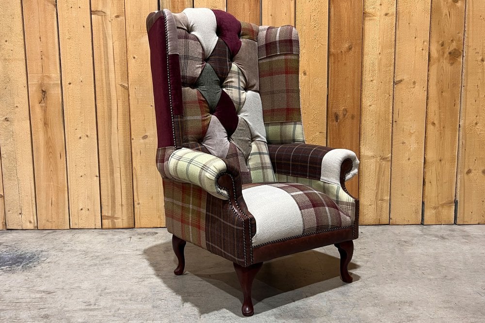 Lavenham Patchwork Chesterfield Wing Chair