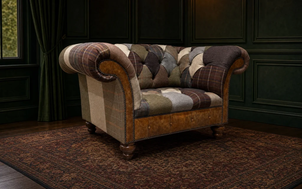 Highland Patchwork Chesterfield Armchair