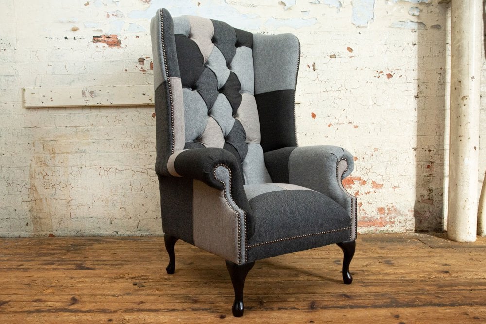 Brighton Patchwork Chesterfield Wing Chair
