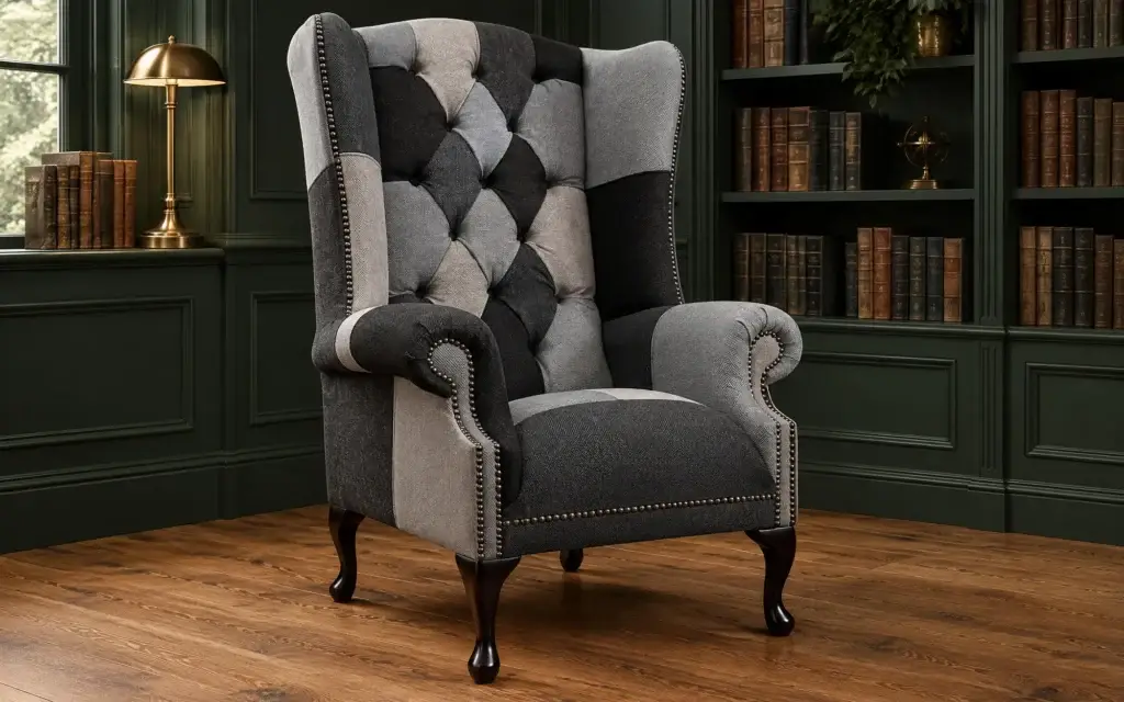 Brighton Patchwork Chesterfield Wing Chair