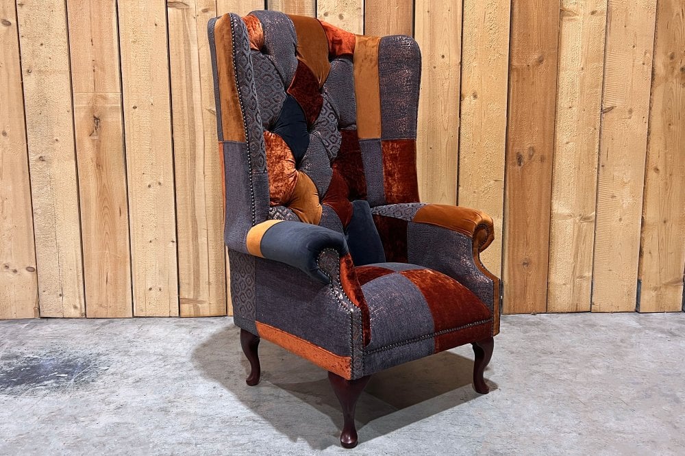 Camborne Patchwork Chesterfield Wing Chair