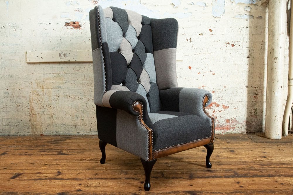 Camden Patchwork Chesterfield Wing Chair