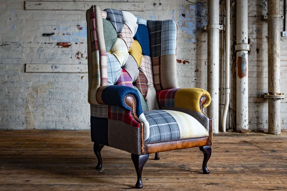 Cotswold Patchwork Chesterfield Wing Chair