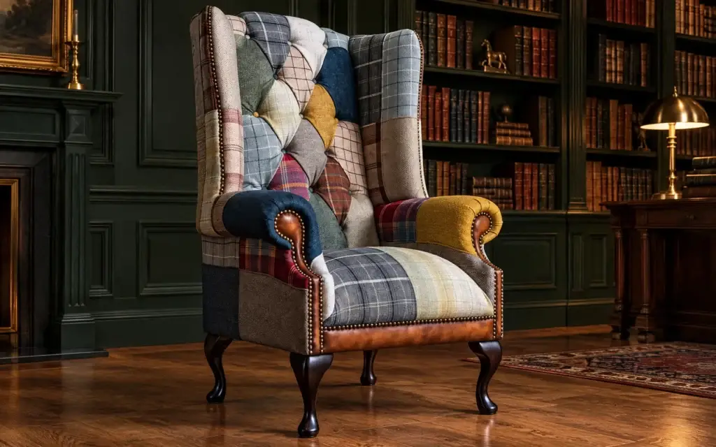 Cotswold Patchwork Chesterfield Wing Chair