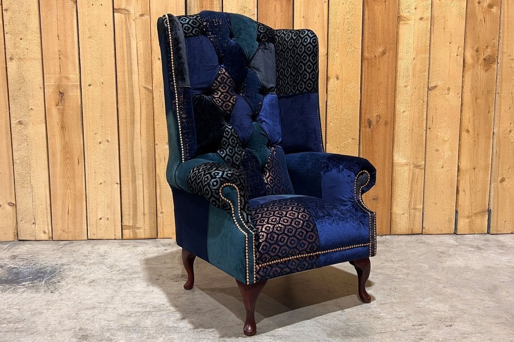 Dorset Patchwork Chesterfield Wing Chair