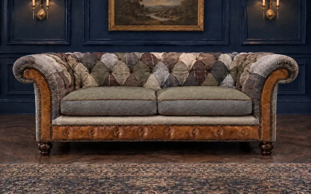 Highland Patchwork Chesterfield Sofa (Cushion)
