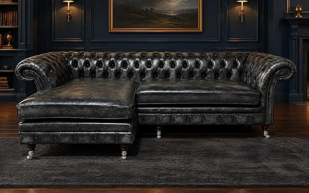 London Chaise End Chesterfield Sofa