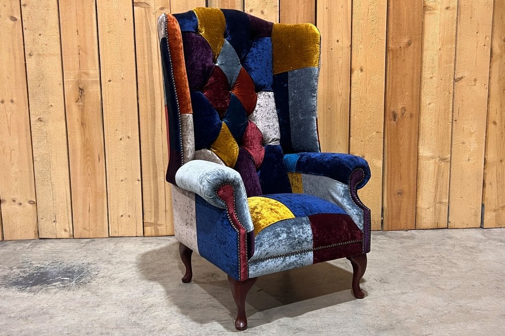 Windsor Patchwork Chesterfield Wing Chair