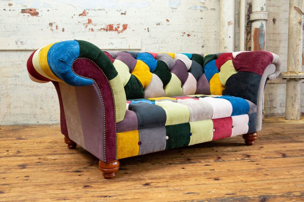 Worthing Patchwork Chesterfield Sofa – 2 Seater